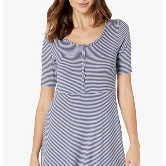 TOAD & CO | NWOT DAISY RIB STRIPED HENLEY DRESS POCKETS MICRO MODAL | MEDIUM - Picture 12 of 12